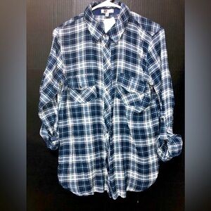 💘Kut from the Kloth Blue & White Plaid button down shirt